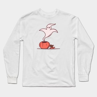 Ghost Genie and Pumpkin Long Sleeve T-Shirt